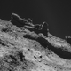 “The comet is extremely dark—blacker than coal,” so these images have been brightened to reveal the comet’s surface.